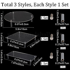 3 Sets 3 Styles Clear Acrylic Cupcake Riser Holder&nbsp;ODIS-CP0001-07