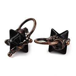 Natural Obsidian Merkaba Star Pendants&nbsp;G-C144-02R-05