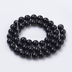 Natural Black Onyx Beads Strands&nbsp;X-G-S259-19-8mm