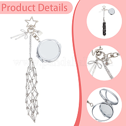 3Pcs 3 Styles Alloy & 201 Stainless Steel Macrame Pouch Pendant Decorations&nbsp;HJEW-SC0003-28
