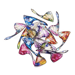 DIY Brass & Epoxy Resin Butterfly Wing Dangle Earring Jewelry Kits&nbsp;DIY-TA0010-65B