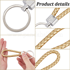 20Pcs 2 Colors Braided PU Leather Keychain&nbsp;KEYC-CP0001-20