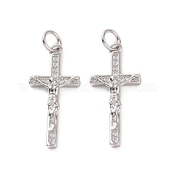 Rack Plating Brass Micro Pave Cubic Zirconia Pendants&nbsp;KK-C008-37P