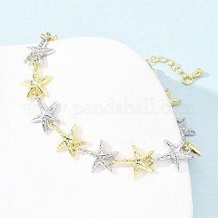 Brass Link Chain Bracelets for Women&nbsp;BJEW-G762-01GP-04