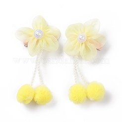 Flower Cloth Metallic Alligator Hair Clips&nbsp;LS-PHAR-D013-01B