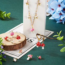 8Pcs 4 Styles Real 18K Gold Plated Rack Plating Brass Enamel Charms&nbsp;FIND-TA0006-02