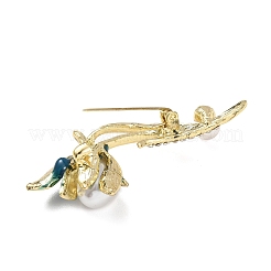 Magnolia Flower Alloy Enamel Lapel Pin Brooches&nbsp;JEWB-C059-02G