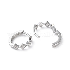 Brass Micro Pave Cubic Zirconia Hoop Earrings&nbsp;EJEW-P259-06P