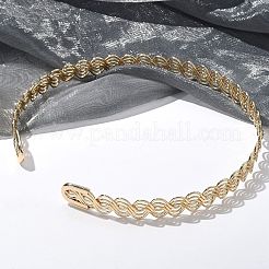 Iron Open Cuff Choker Necklaces for Women&nbsp;NJEW-M085-01G