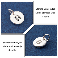2Pcs 925 Sterling Silver Hollow Flat Round Charms with Jump Rings&nbsp;STER-PH0002-83B