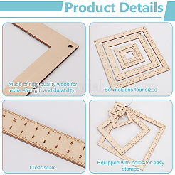 Square Wood Knitting Gauge Rulers&nbsp;DIY-WH0504-227