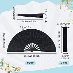 Plastic & Polyester Folding Fan&nbsp;AJEW-DR0002-43
