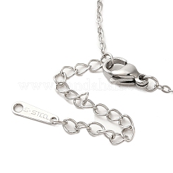 304 Stainless Steel Cable Chain Flower Pendant Necklaces for Women&nbsp;NJEW-Z049-03P