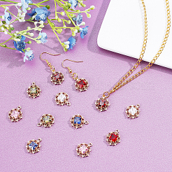 12Pcs 6 Color Rack Plating Brass Micro Pave Clear Cubic Zirconia Pendants&nbsp;KK-GA0001-08-RS