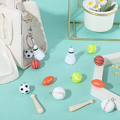 14Pcs 7 Styles Sport PU Leather & Velvet & Wood & Plastic Pendants&nbsp;DIY-SC0032-11