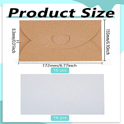 16Pcs Mini Heart Clasp Envelopes&nbsp;DIY-LP0004-02