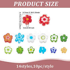 140Pcs 14 Styles Glass Beads&nbsp;GLAA-ME0001-05