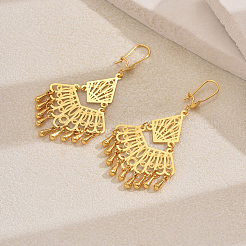 Vintage Square with Teardrop Brass Chandelier Earrings&nbsp;TW9554