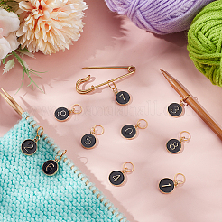 10Pcs Alloy Enamel Pendant Locking Stitch Markers&nbsp;HJEW-BC00081