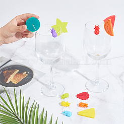 2 Sets 2 Style Silicone Wine Glass Charms&nbsp;AJEW-NB0005-70