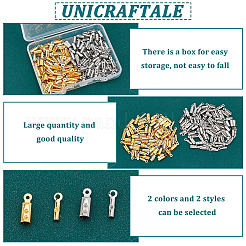 200Pcs 4 Style 316 Surgical Stainless Steel Folding Crimp Ends&nbsp;FIND-UN0001-31