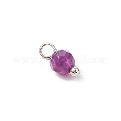 Natural Agate(Dyed & Heated) Faceted Round Charms&nbsp;PALLOY-JF04286-02