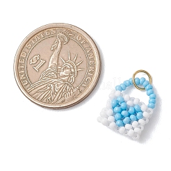 Glass Seed Beaded Handbag Pendants&nbsp;PALLOY-MZ01217