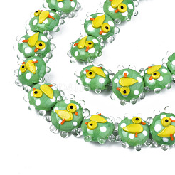 Handmade Bumpy Lampwork Beads Strands&nbsp;LAMP-N021-036D