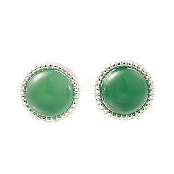 Natural Green Onyx Agate(Dyed & Heated) Ear Studs&nbsp;EJEW-L099-08P