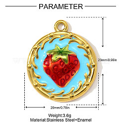 304 Stainless Steel Enamel Pendants&nbsp;STAS-OY003-78G