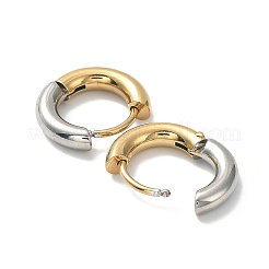 Ion Plating(IP) Two Tone 304 Stainless Steel Huggie Hoop Earrings&nbsp;EJEW-A106-01A