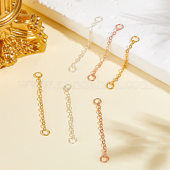 6Pcs 3 Styles Sterling Silver Ends with Chain&nbsp;STER-ME0001-45