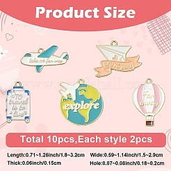 10Pcs 5 Styles Alloy Enamel Pendants&nbsp;ENAM-YW0008-82