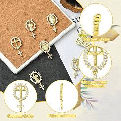 6Pcs 3 Styles Brass Micro Pave Cubic Zirconia Pendants&nbsp;KK-CJ0002-98