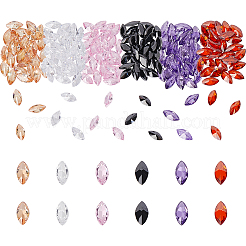 180Pcs 6 Colors Cubic Zirconia Pointed Back Cabochons&nbsp;ZIRC-PH0001-44