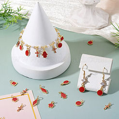 21Pcs 7 Styles Brass Enamel Charms&nbsp;KK-TA0003-19D