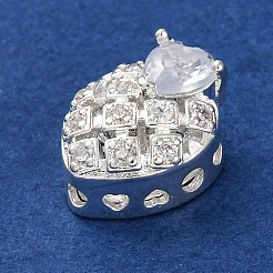 Rack Plating Brass Micro Pave Cubic Zirconia Beads&nbsp;KK-Z082-08S