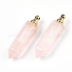 Faceted Natural Rose Quartz Pendants&nbsp;G-T131-13