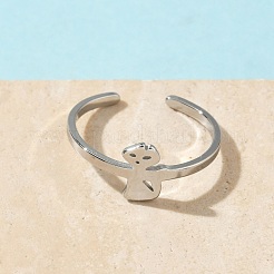 304 Stainless Steel Adjustable Cuff Rings&nbsp;RJEW-Z105-01P-01