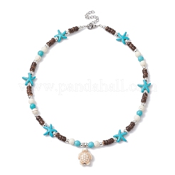 Synthetic Turquoise Tortoise Pendant Necklaces&nbsp;NJEW-JN04573-01