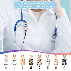 8Pcs Alloy Enamel Stethoscope Pendant Decorations&nbsp;HJEW-OC00201
