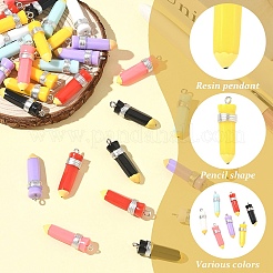 35Pcs 7 Colors Opaque Resin Pendants&nbsp;RESI-YW0005-52