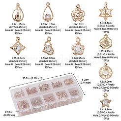 100Pcs 10 Styles Rack Plating Eco-Friendly Iron Charms&nbsp;IFIN-YW0001-87