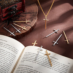 16Pcs 2 Colors 201 Stainless Steel Pendants&nbsp;STAS-UN0049-65