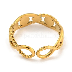 Ion Plating(IP) 304 Stainless Steel Open Cuff Ring Components&nbsp;RJEW-A043-03G