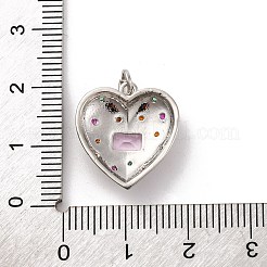 Brass Micro Pave Cubic Zirconia Pendants&nbsp;KK-U033-18P-01