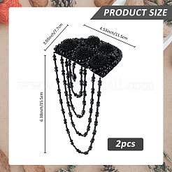 2Pcs Felt & Glass Brooches&nbsp;JEWB-FH0001-70B