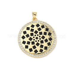 Brass Micro Pave Cubic Zirconia Resin Pendants&nbsp;KK-L239-047G-A