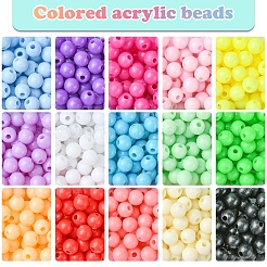 15 Colors Plastic Beads&nbsp;MACR-FS0001-79