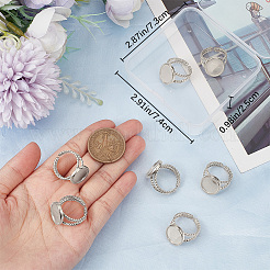 8Pcs 304 Stainless Steel Open Cuff Ring Settings&nbsp;RJEW-BBC0001-27